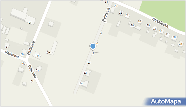 Kalinowice, Radosna, 8, mapa Kalinowice
