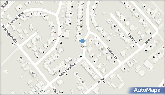 Kalisz, Raciborskiego Józefa, 20, mapa Kalisza