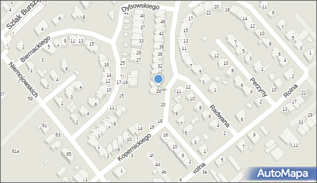 Kalisz, Raciborskiego Józefa, 24, mapa Kalisza