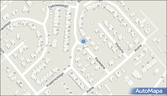 Kalisz, Radwana Józefa, 12, mapa Kalisza