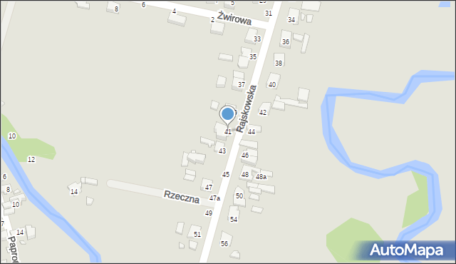 Kalisz, Rajskowska, 41, mapa Kalisza