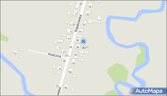 Kalisz, Rajskowska, 48a, mapa Kalisza