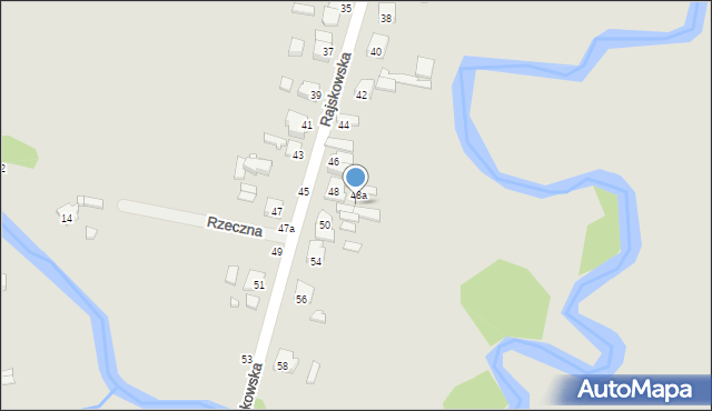 Kalisz, Rajskowska, 48b, mapa Kalisza