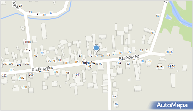 Kalisz, Rajskowska, 77, mapa Kalisza