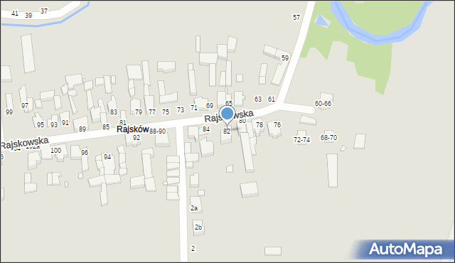 Kalisz, Rajskowska, 82, mapa Kalisza