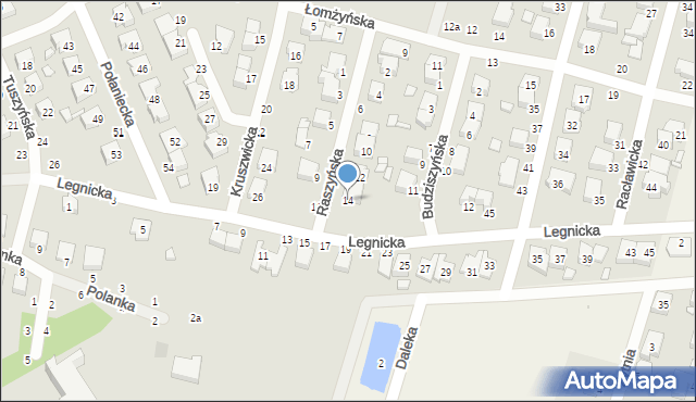 Kalisz, Raszyńska, 14, mapa Kalisza