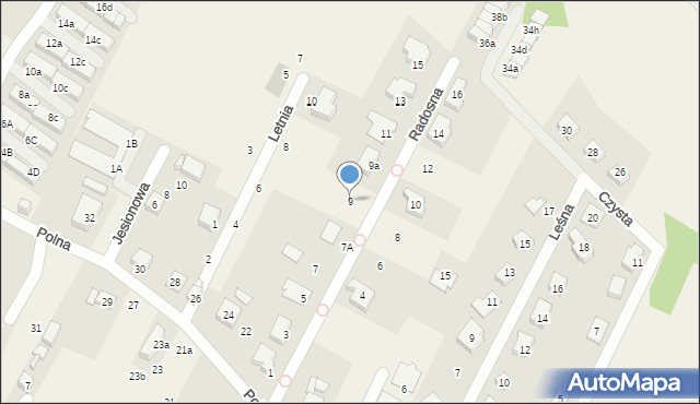 Kamieniec Wrocławski, Radosna, 9, mapa Kamieniec Wrocławski