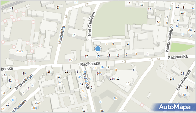 Katowice, Raciborska, 15, mapa Katowic