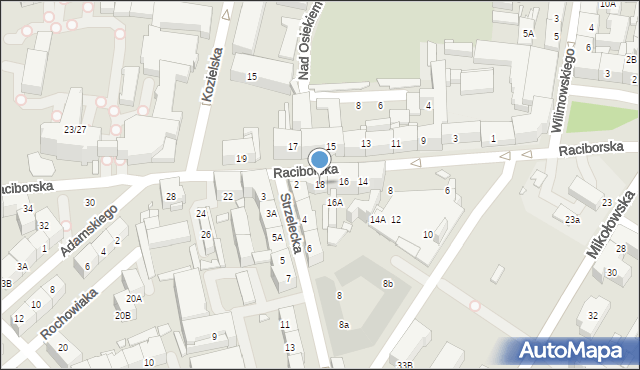 Katowice, Raciborska, 18, mapa Katowic