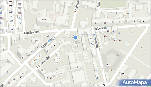 Katowice, Raciborska, 26, mapa Katowic