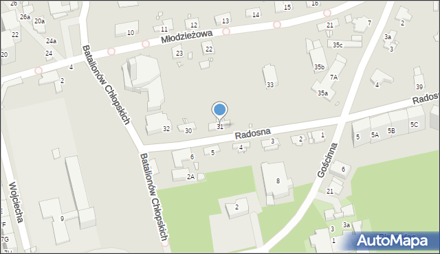 Katowice, Radosna, 31, mapa Katowic