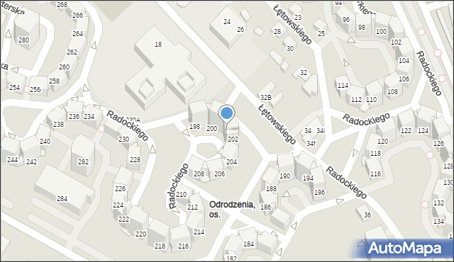 Katowice, Radockiego Marcina, 200A, mapa Katowic