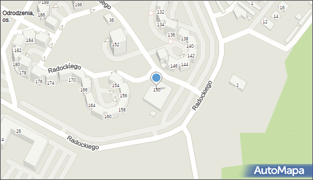 Katowice, Radockiego Marcina, 150, mapa Katowic