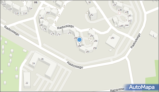 Katowice, Radockiego Marcina, 164, mapa Katowic