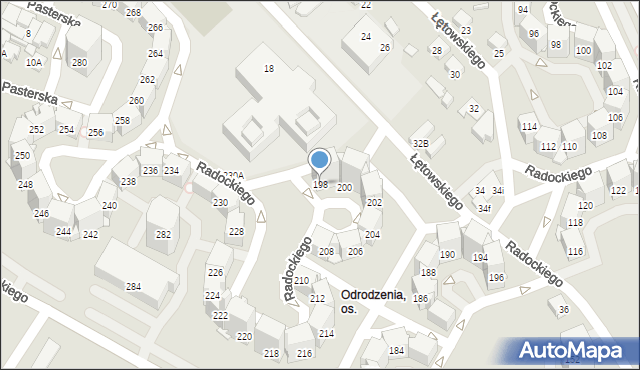 Katowice, Radockiego Marcina, 198, mapa Katowic