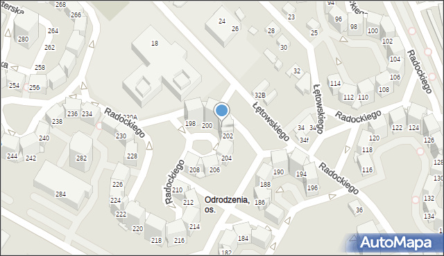 Katowice, Radockiego Marcina, 200A, mapa Katowic