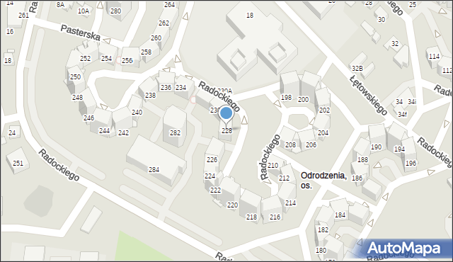 Katowice, Radockiego Marcina, 228, mapa Katowic