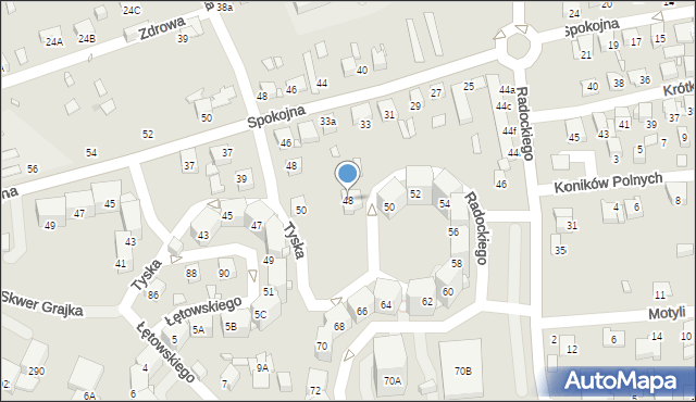 Katowice, Radockiego Marcina, 48, mapa Katowic