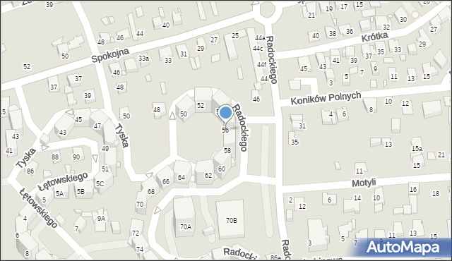 Katowice, Radockiego Marcina, 56, mapa Katowic