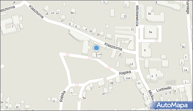 Kęty, Rajska, 2, mapa Kęty