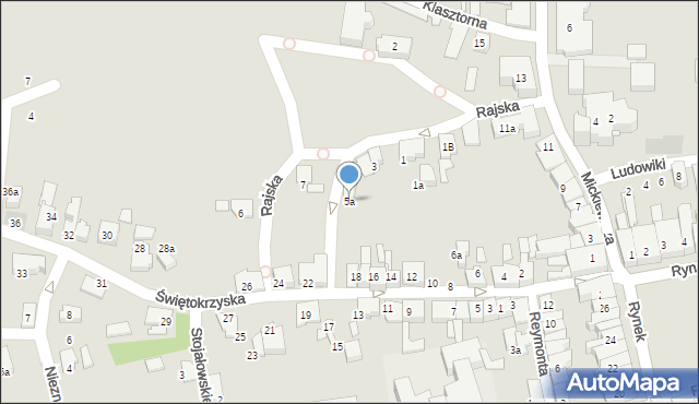 Kęty, Rajska, 5a, mapa Kęty