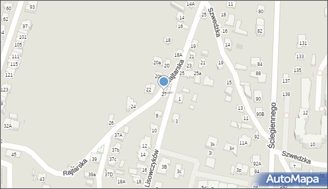 Kielce, Rajtarska, 27, mapa Kielc