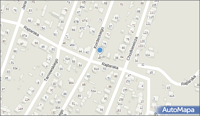 Kielce, Rajtarska, 40, mapa Kielc