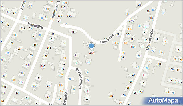 Kielce, Rajtarska, 41A, mapa Kielc