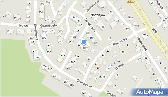 Kielce, Rakowska, 8M, mapa Kielc