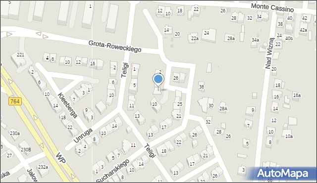 Kielce, Raginisa Władysława, mjr., 8, mapa Kielc