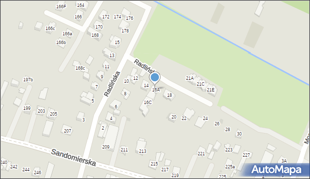 Kielce, Radlińska, 16A, mapa Kielc