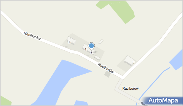 Kiełpino, Raciborów, 5, mapa Kiełpino