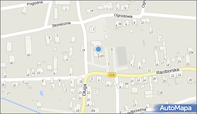 Kietrz, Raciborska, 1, mapa Kietrz