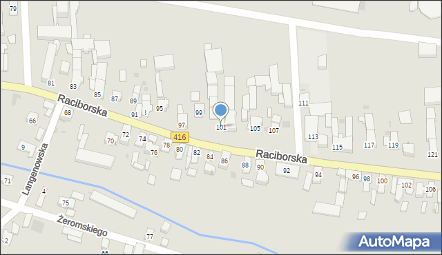 Kietrz, Raciborska, 101, mapa Kietrz