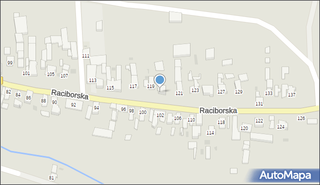 Kietrz, Raciborska, 119a, mapa Kietrz