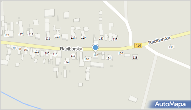 Kietrz, Raciborska, 122, mapa Kietrz