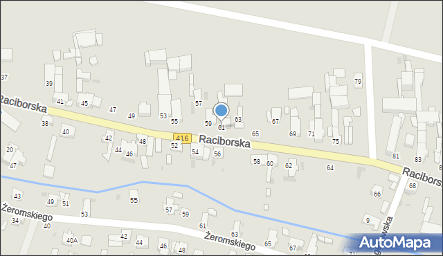 Kietrz, Raciborska, 61, mapa Kietrz