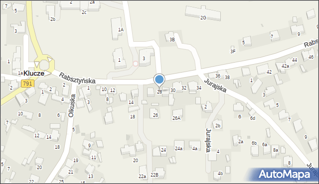 Klucze, Rabsztyńska, 28, mapa Klucze