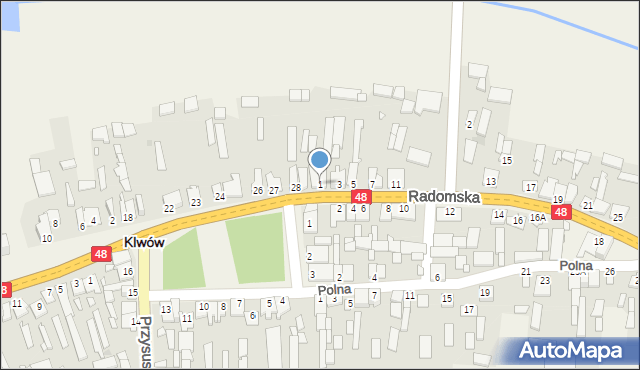 Klwów, Radomska, 1, mapa Klwów