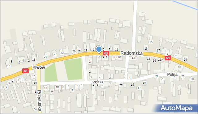Klwów, Radomska, 2, mapa Klwów