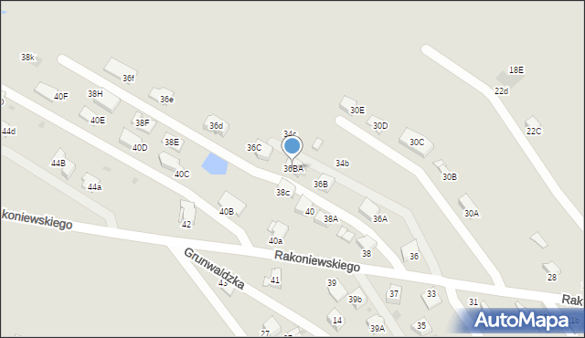 Knurów, Rakoniewskiego Walentego, 36BA, mapa Knurów