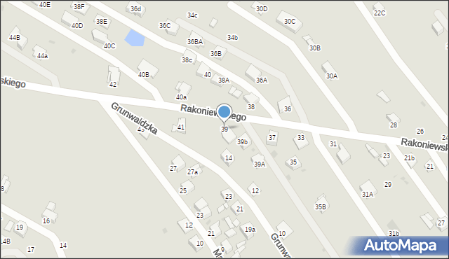 Knurów, Rakoniewskiego Walentego, 39, mapa Knurów