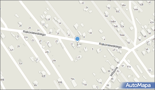 Knurów, Rakoniewskiego Walentego, 9, mapa Knurów