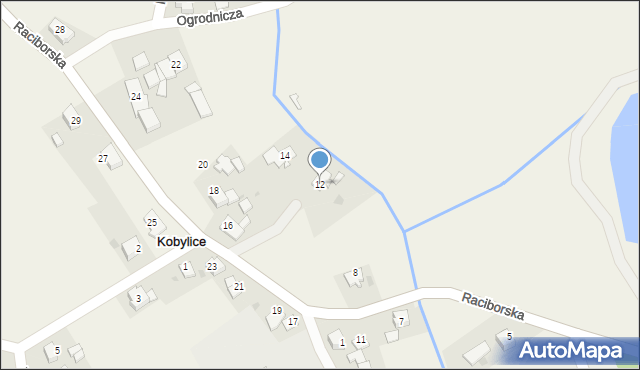Kobylice, Raciborska, 12, mapa Kobylice