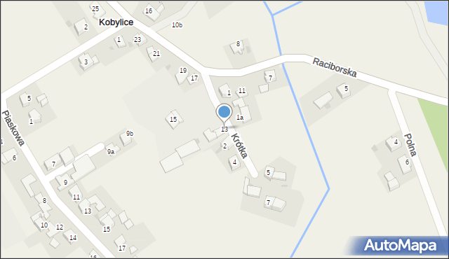 Kobylice, Raciborska, 13, mapa Kobylice