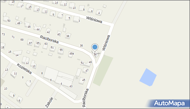 Kobylice, Raciborska, 34, mapa Kobylice