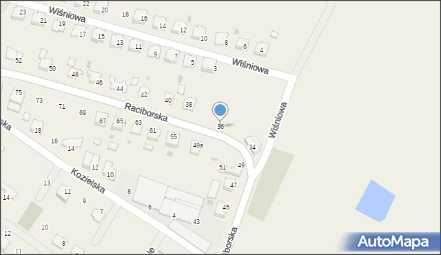 Kobylice, Raciborska, 36, mapa Kobylice