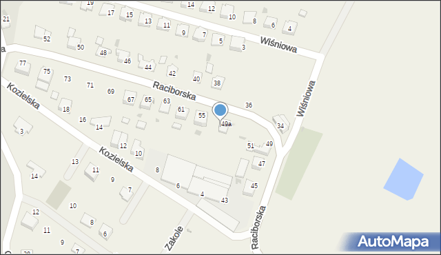 Kobylice, Raciborska, 49b, mapa Kobylice