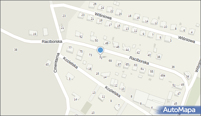 Kobylice, Raciborska, 71, mapa Kobylice