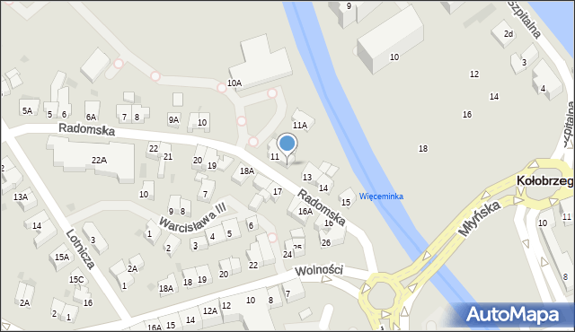 Kołobrzeg, Radomska, 12, mapa Kołobrzegu